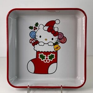 Painted Casserole Dish Sanrio Hello Kitty Christmas Stocking  9" Ceramic New